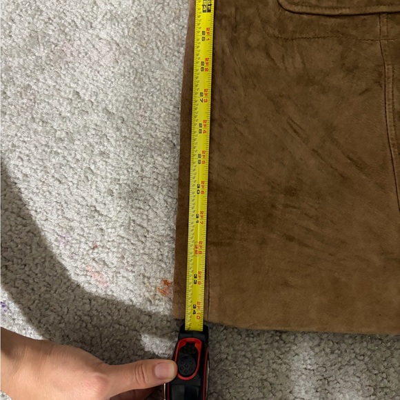 Women's Brown Suede Single-Button Trench Coat - Picture 11 of 12